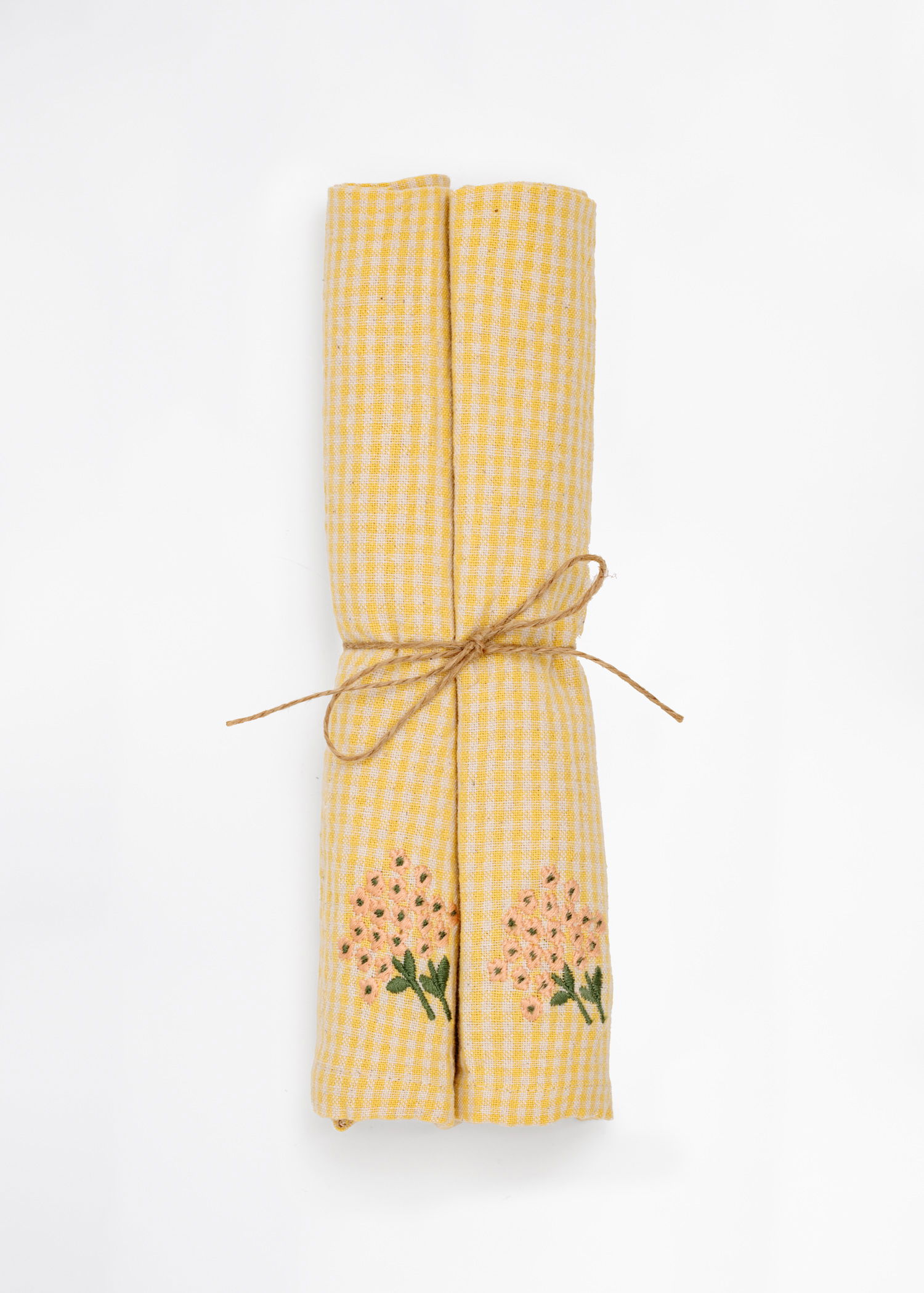 Tiny Gingham Napkin S/2 - YELLOW