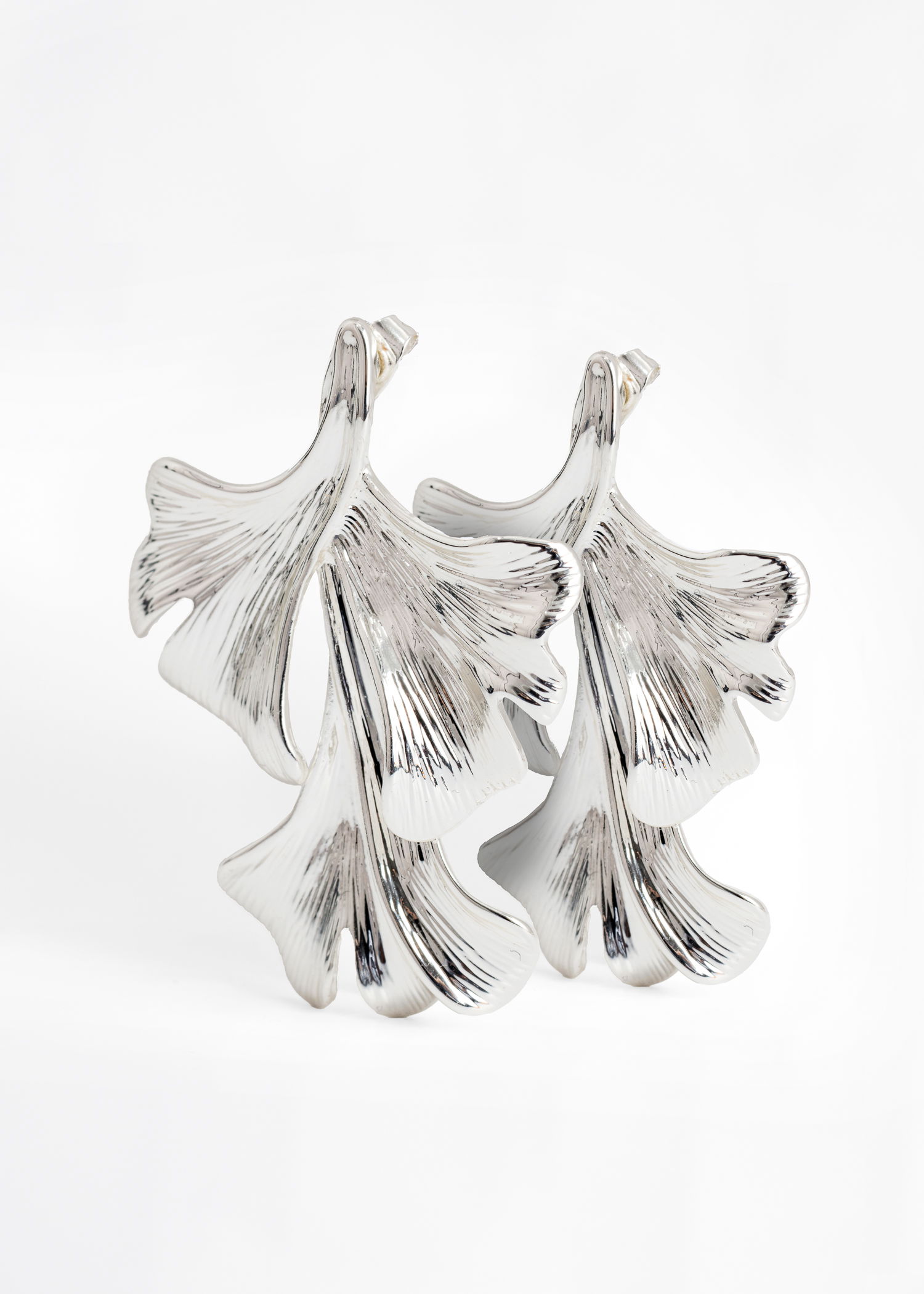 3 LEAF EARRINGS - Silver