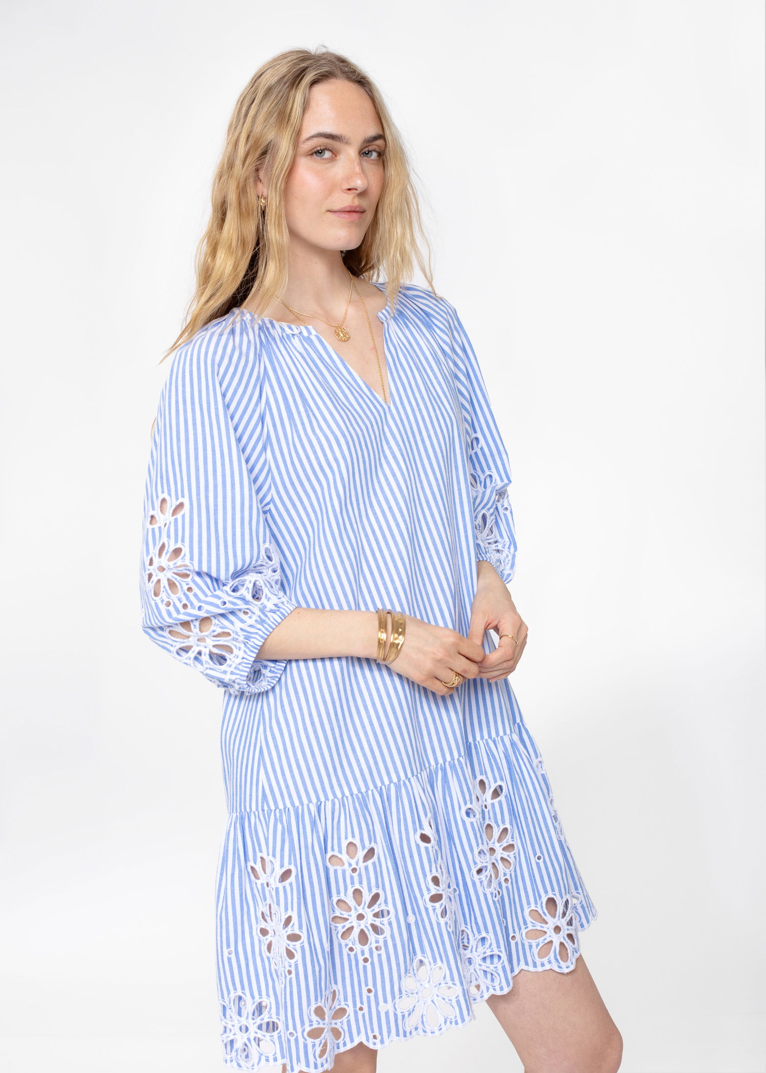NALA DRESS - STRIPED BLUE
