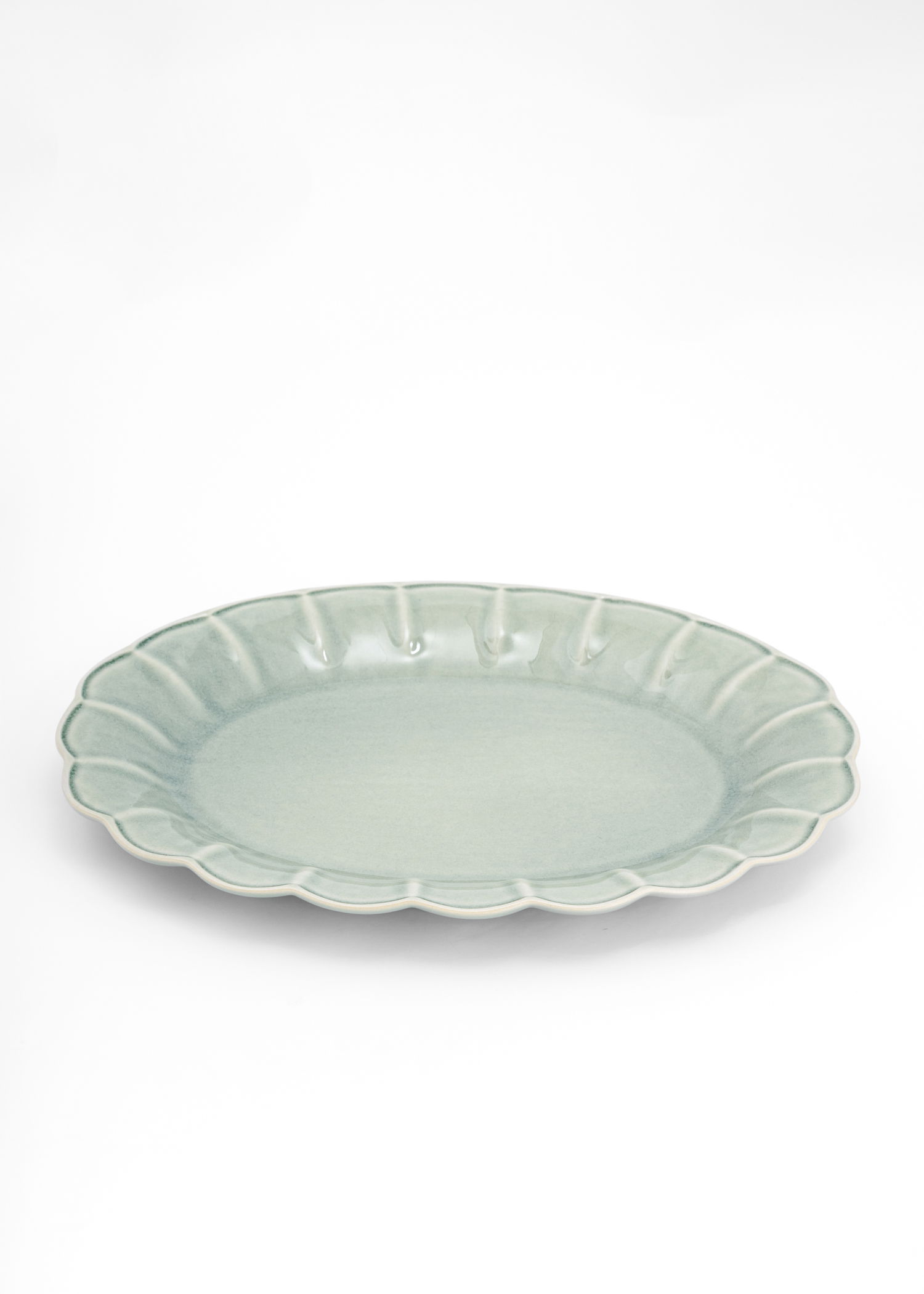MATHILDA SCALLOP SERVING TRAY - DustyBlue