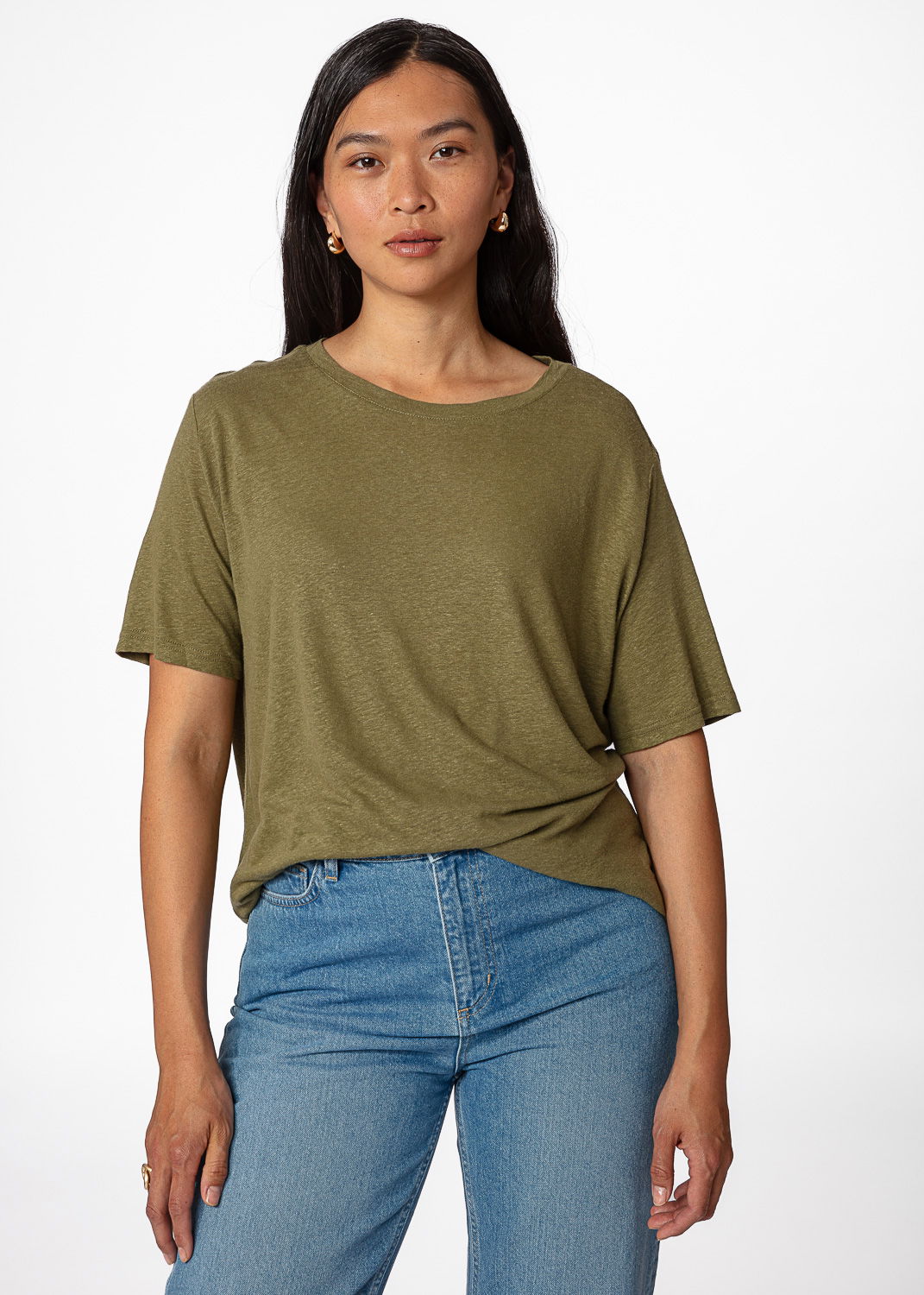 LISA LINEN TEE - GREEN