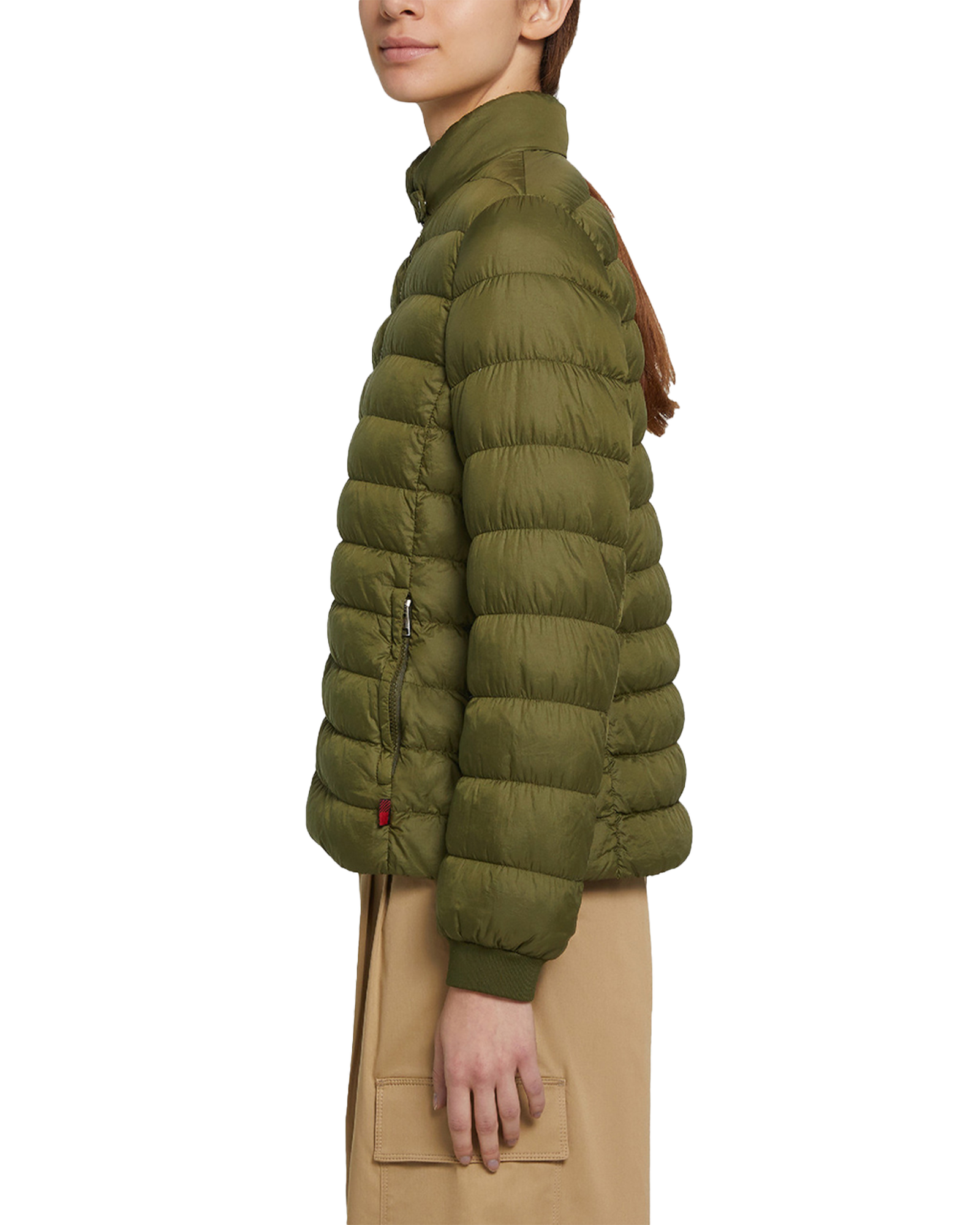 Woolrich Women's Wool Full outlet Zip Up Quilted Varsity Jacket Olive Heater Small